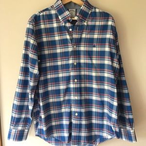 Brooks Brothers plaid no-iron button down Medium